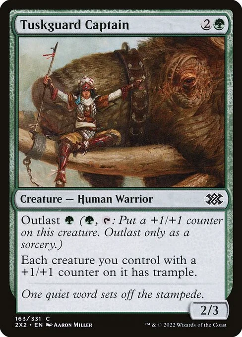 Tuskguard Captain, carta Magic di tipo Creature — Human Warrior illustrata da Aaron Miller