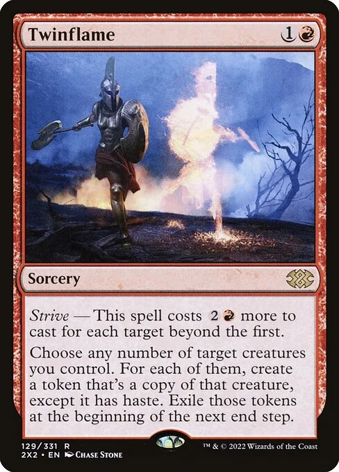 Twinflame, carta Magic di tipo Sorcery illustrata da Chase Stone