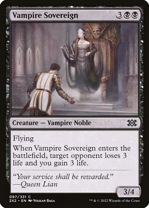 Vampire Sovereign, carta Magic di tipo Creature — Vampire Noble illustrata da Volkan Baǵa