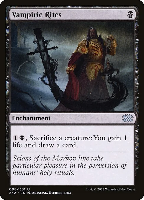 Vampiric Rites, carta Magic di tipo Enchantment illustrata da Anastasia Ovchinnikova