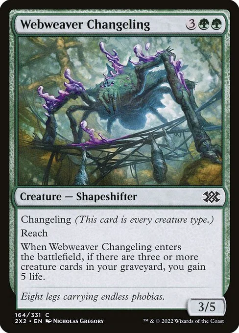 Webweaver Changeling, carta Magic di tipo Creature — Shapeshifter illustrata da Nicholas Gregory