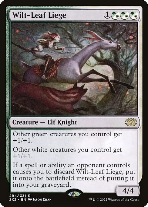 Wilt-Leaf Liege, carta Magic di tipo Creature — Elf Knight illustrata da Jason Chan