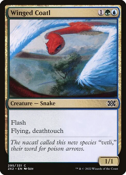 Winged Coatl, carta Magic di tipo Creature — Snake illustrata da Izzy