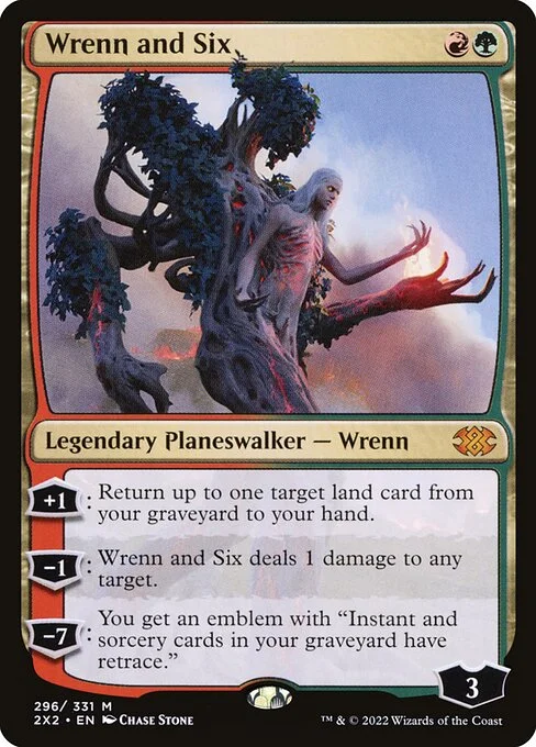 Wrenn and Six, carta Magic di tipo Legendary Planeswalker — Wrenn illustrata da Chase Stone