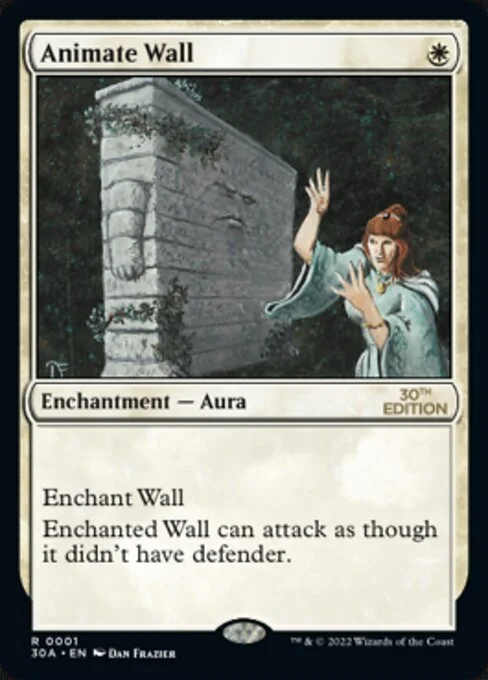 Animate Wall, carta Magic di tipo Enchantment — Aura illustrata da Dan Frazier