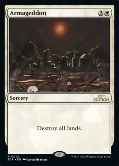 Armageddon, carta Magic di tipo Sorcery illustrata da Jesper Myrfors