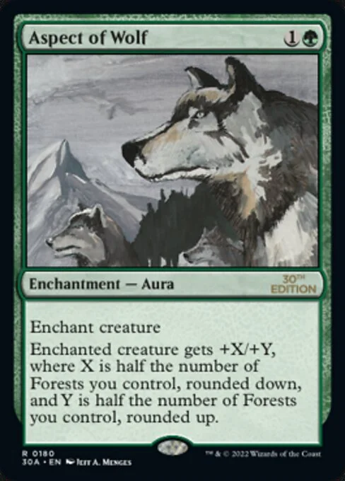 Aspect of Wolf, carta Magic di tipo Enchantment — Aura illustrata da Jeff A. Menges