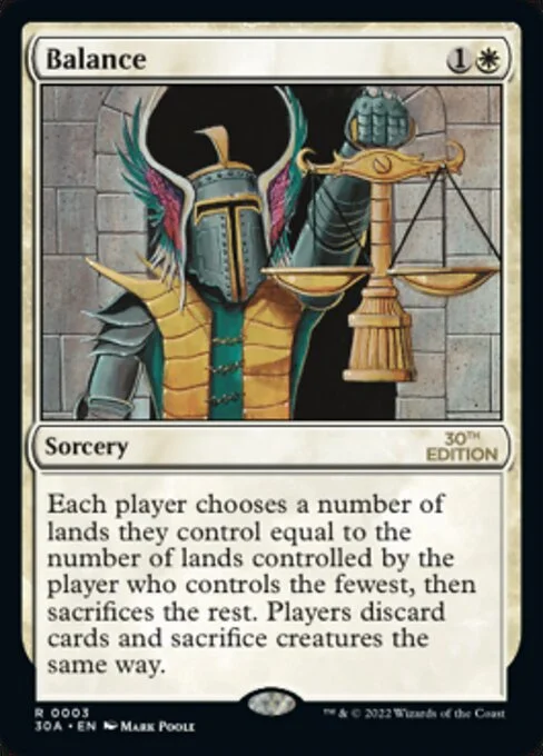 Balance, carta Magic di tipo Sorcery illustrata da Mark Poole