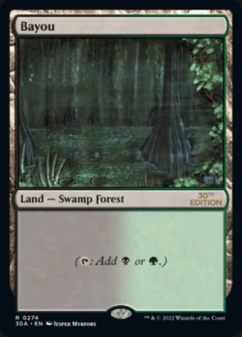 Bayou, carta Magic di tipo Land — Swamp Forest illustrata da Jesper Myrfors