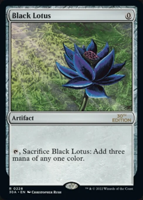 Black Lotus, carta Magic di tipo Artifact illustrata da Christopher Rush