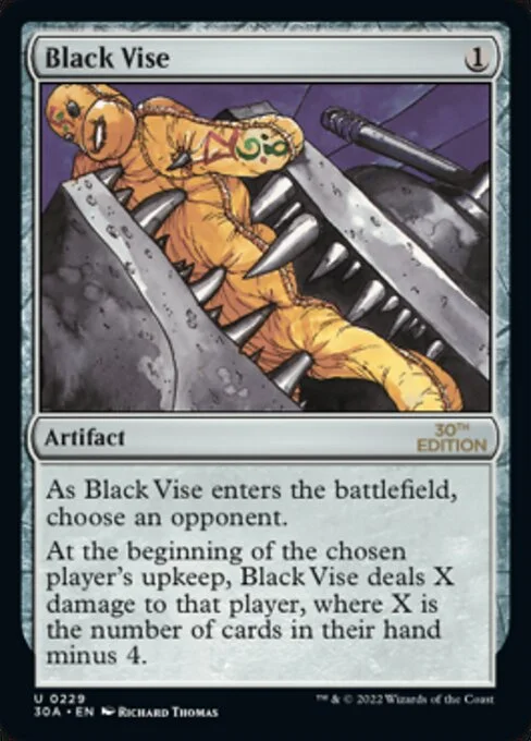 Black Vise, carta Magic di tipo Artifact illustrata da Richard Thomas