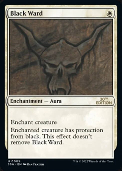 Black Ward, carta Magic di tipo Enchantment — Aura illustrata da Dan Frazier