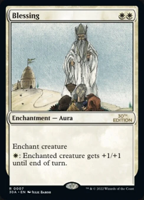 Blessing, carta Magic di tipo Enchantment — Aura illustrata da Julie Baroh