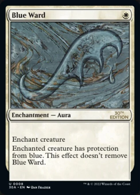 Blue Ward, carta Magic di tipo Enchantment — Aura illustrata da Dan Frazier