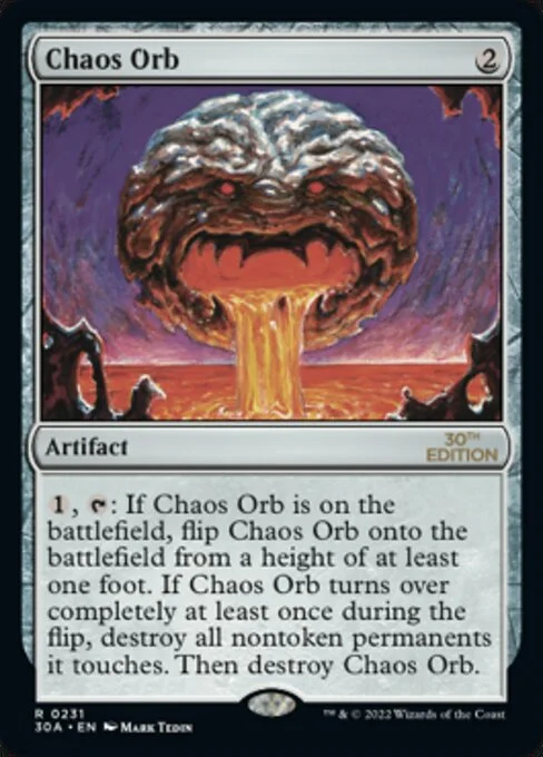 Chaos Orb, carta Magic di tipo Artifact illustrata da Mark Tedin