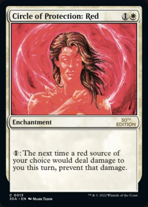 Circle of Protection: Red, carta Magic di tipo Enchantment illustrata da Mark Tedin