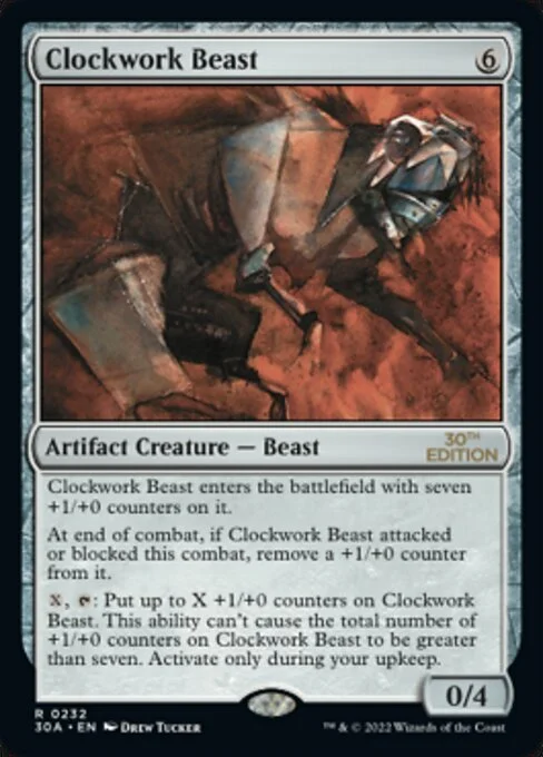 Clockwork Beast, carta Magic di tipo Artifact Creature — Beast illustrata da Drew Tucker
