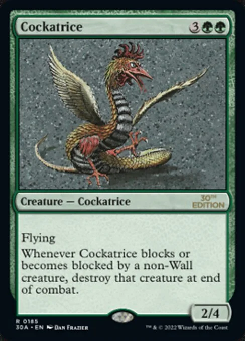 Cockatrice, carta Magic di tipo Creature — Cockatrice illustrata da Dan Frazier