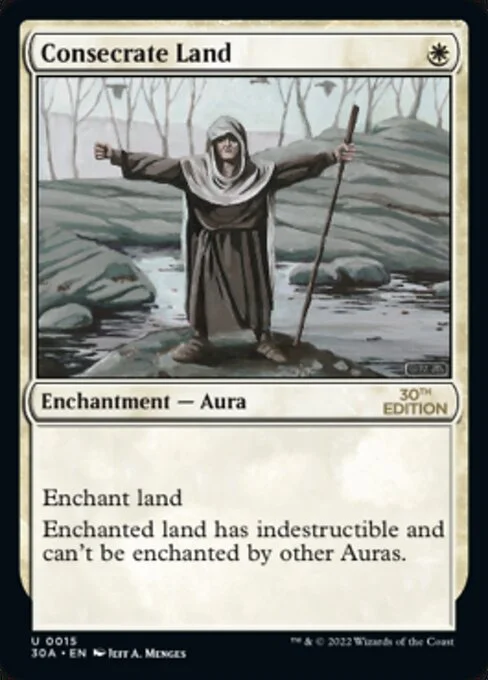 Consecrate Land, carta Magic di tipo Enchantment — Aura illustrata da Jeff A. Menges