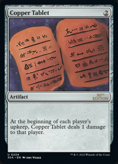 Copper Tablet, carta Magic di tipo Artifact illustrata da Amy Weber