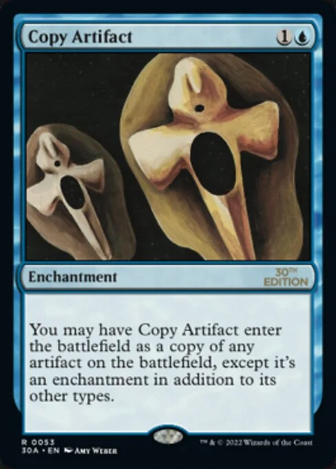 Copy Artifact, carta Magic di tipo Enchantment illustrata da Amy Weber