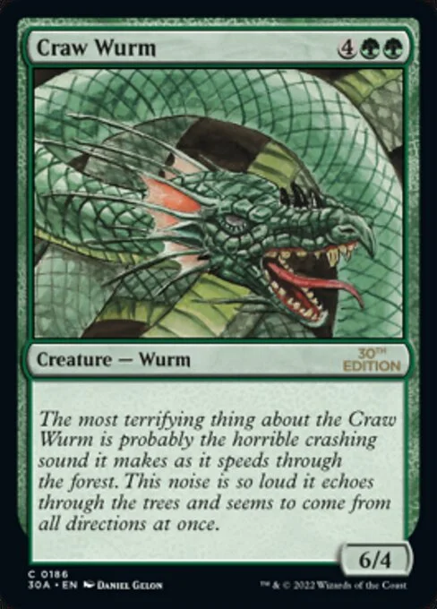 Craw Wurm, carta Magic di tipo Creature — Wurm illustrata da Daniel Gelon