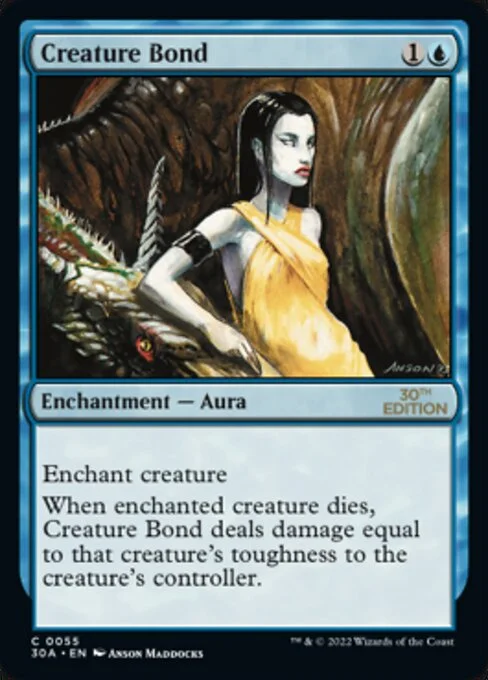 Creature Bond, carta Magic di tipo Enchantment — Aura illustrata da Anson Maddocks