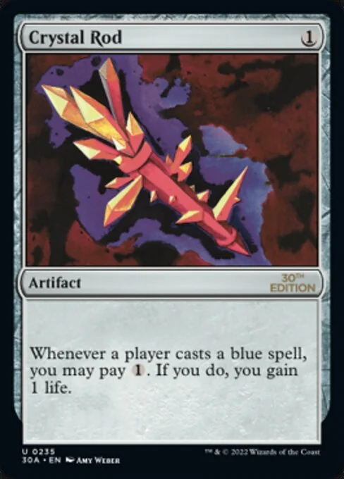 Crystal Rod, carta Magic di tipo Artifact illustrata da Amy Weber