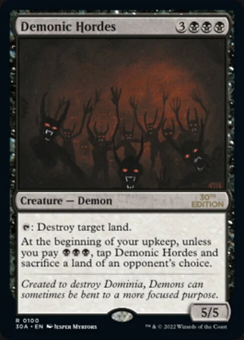 Demonic Hordes, carta Magic di tipo Creature — Demon illustrata da Jesper Myrfors