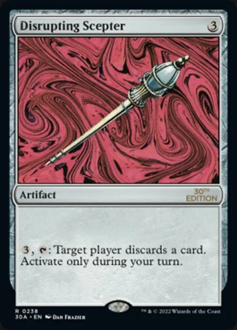 Disrupting Scepter, carta Magic di tipo Artifact illustrata da Dan Frazier