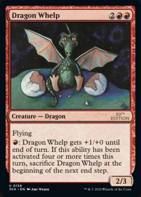 Dragon Whelp, carta Magic di tipo Creature — Dragon illustrata da Amy Weber