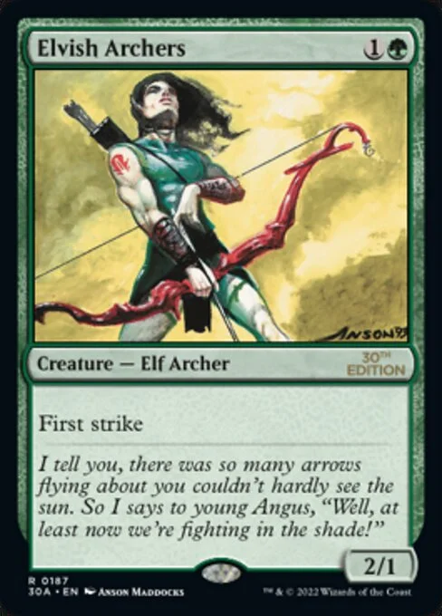 Elvish Archers, carta Magic di tipo Creature — Elf Archer illustrata da Anson Maddocks
