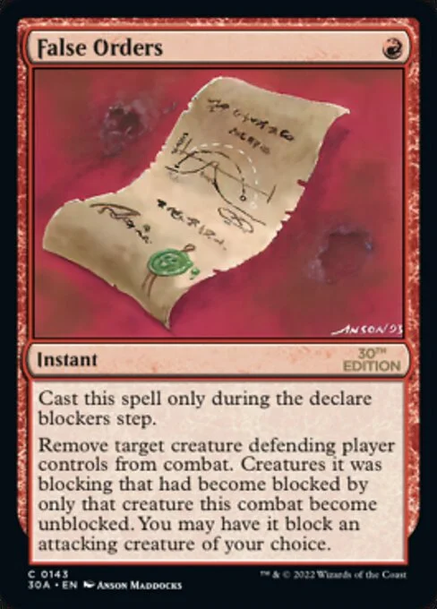 False Orders, carta Magic di tipo Instant illustrata da Anson Maddocks