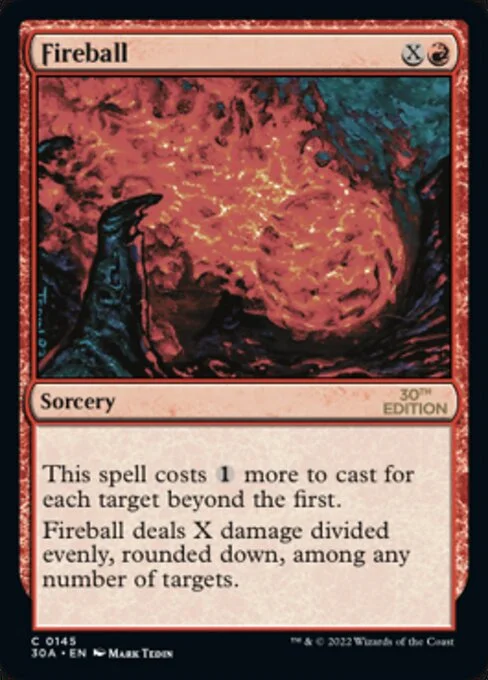 Fireball, carta Magic di tipo Sorcery illustrata da Mark Tedin