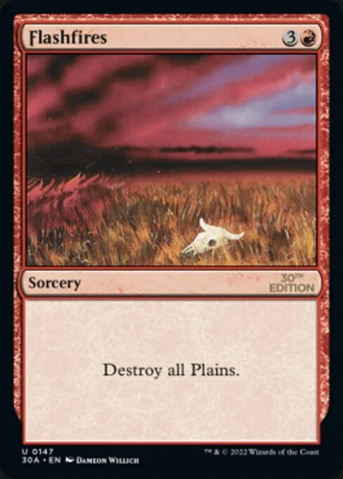 Flashfires, carta Magic di tipo Sorcery illustrata da Dameon Willich