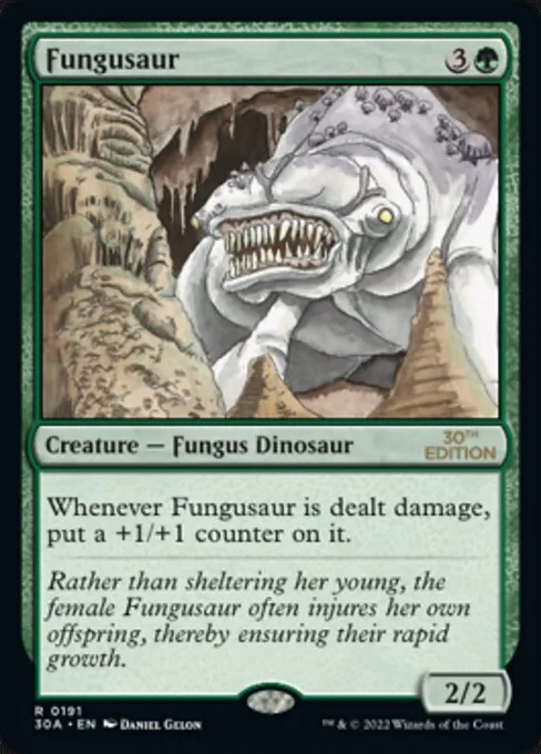 Fungusaur, carta Magic di tipo Creature — Fungus Dinosaur illustrata da Daniel Gelon