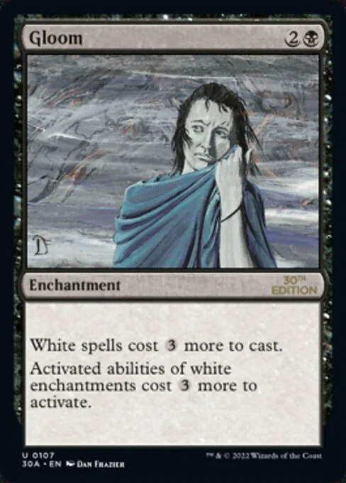 Gloom, carta Magic di tipo Enchantment illustrata da Dan Frazier