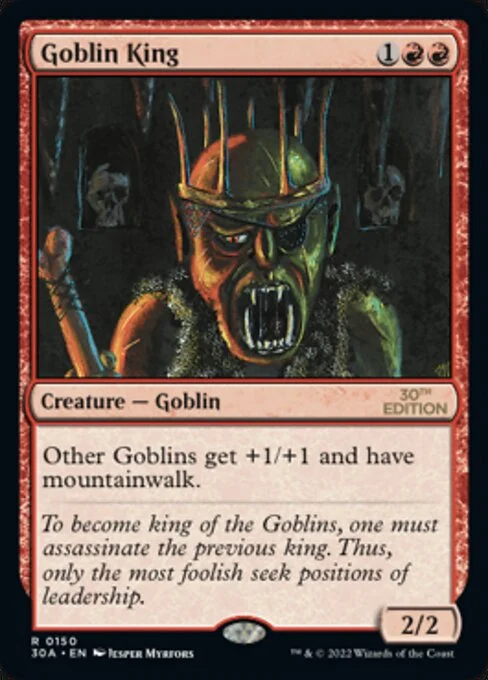Goblin King, carta Magic di tipo Creature — Goblin illustrata da Jesper Myrfors