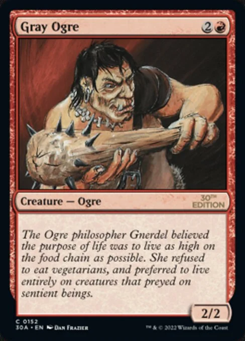 Gray Ogre, carta Magic di tipo Creature — Ogre illustrata da Dan Frazier