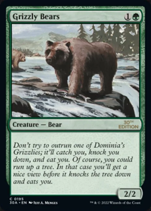 Grizzly Bears, carta Magic di tipo Creature — Bear illustrata da Jeff A. Menges