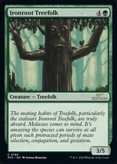 Ironroot Treefolk, carta Magic di tipo Creature — Treefolk illustrata da Jesper Myrfors