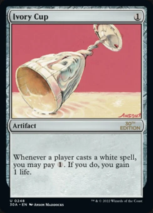 Ivory Cup, carta Magic di tipo Artifact illustrata da Anson Maddocks