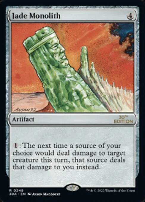 Jade Monolith, carta Magic di tipo Artifact illustrata da Anson Maddocks