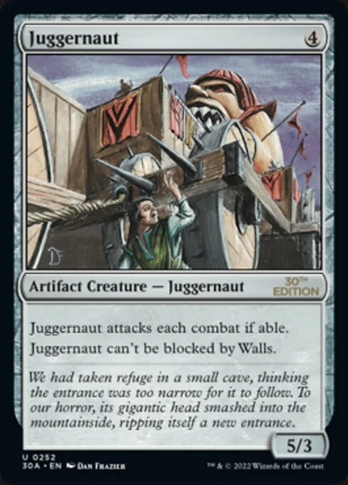 Juggernaut, carta Magic di tipo Artifact Creature — Juggernaut illustrata da Dan Frazier
