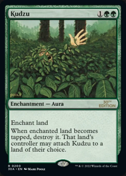 Kudzu, carta Magic di tipo Enchantment — Aura illustrata da Mark Poole