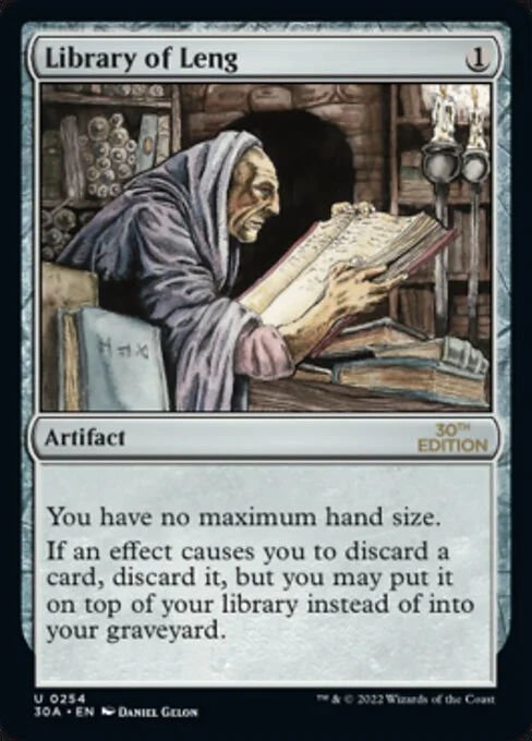 Library of Leng, carta Magic di tipo Artifact illustrata da Daniel Gelon