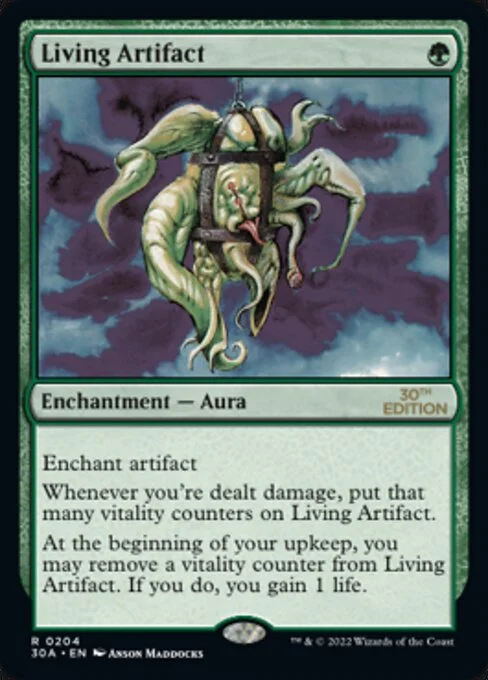 Living Artifact, carta Magic di tipo Enchantment — Aura illustrata da Anson Maddocks