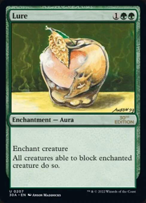 Lure, carta Magic di tipo Enchantment — Aura illustrata da Anson Maddocks