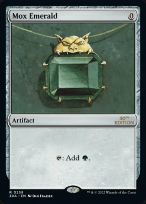 Mox Emerald, carta Magic di tipo Artifact illustrata da Dan Frazier