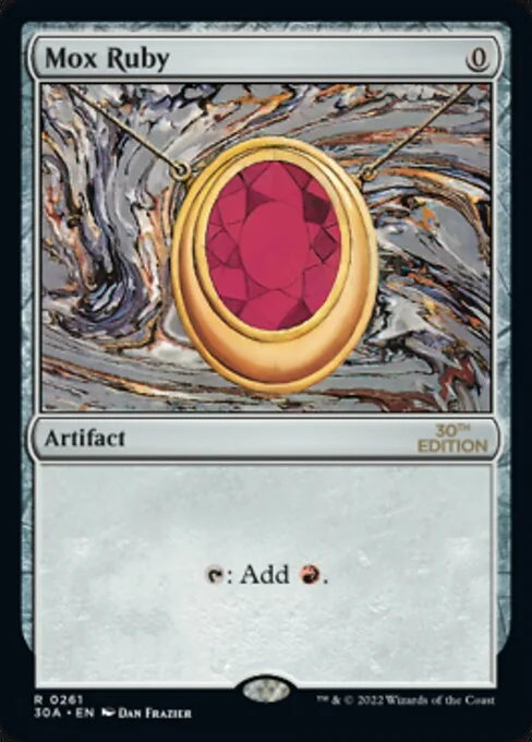 Mox Ruby, carta Magic di tipo Artifact illustrata da Dan Frazier